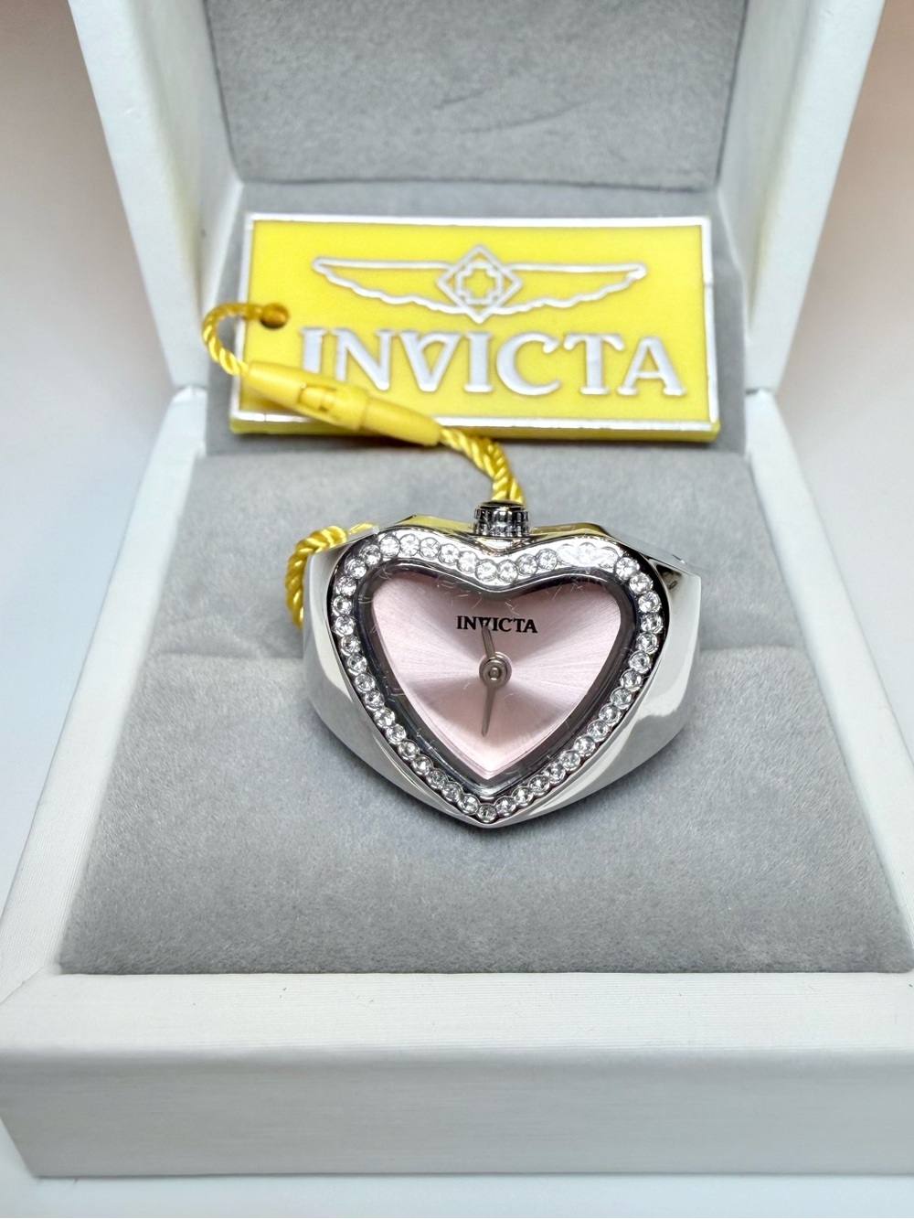 NIB Invicta Women’s Mini Quartz Pink Dial Ring Watch